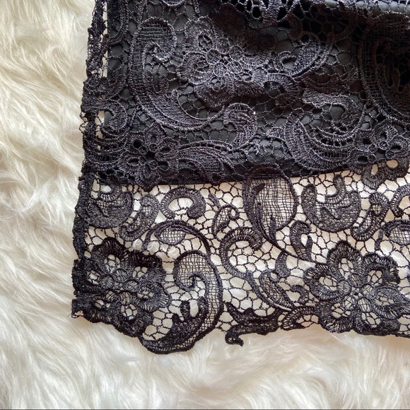 Maniju Black Lace Evening Gown Deep V Neck Dress - Picture 4 of 7